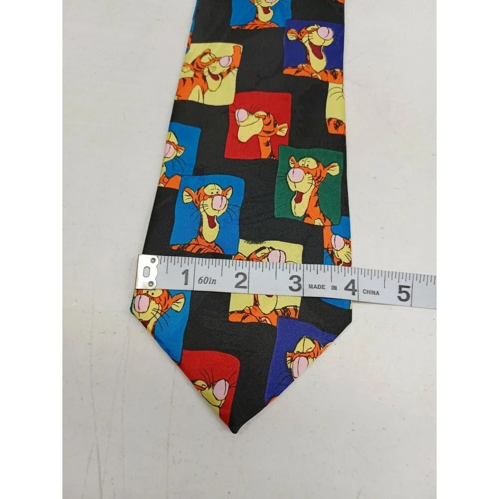 Disney Tiger Winnie The Pooh Black Comic Necktie Tie Cartoon